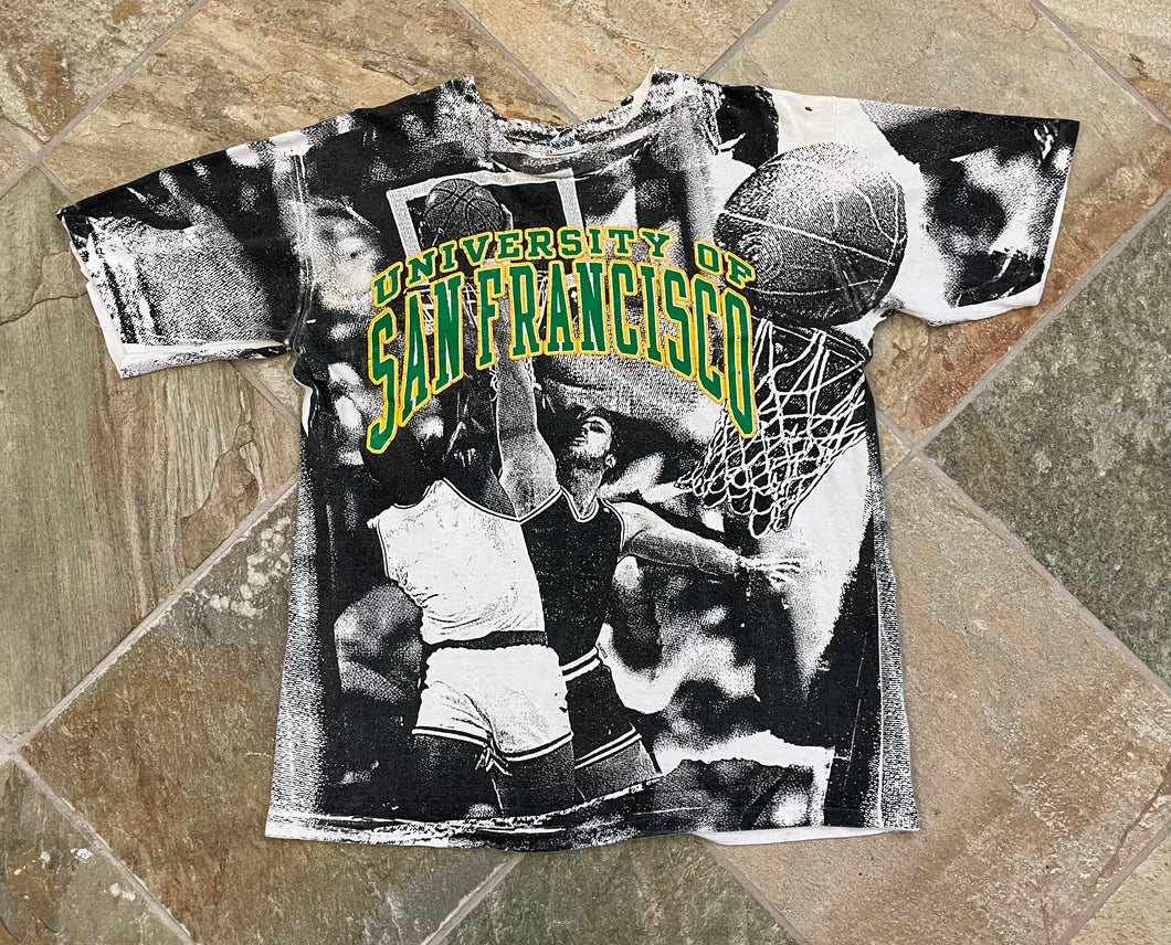 Vintage USF San Francisco Dons College Basketball Tshirt, Size XL