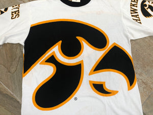 Vintage Iowa Hawkeyes Gallop All Over Print College Tshirt, Size XL