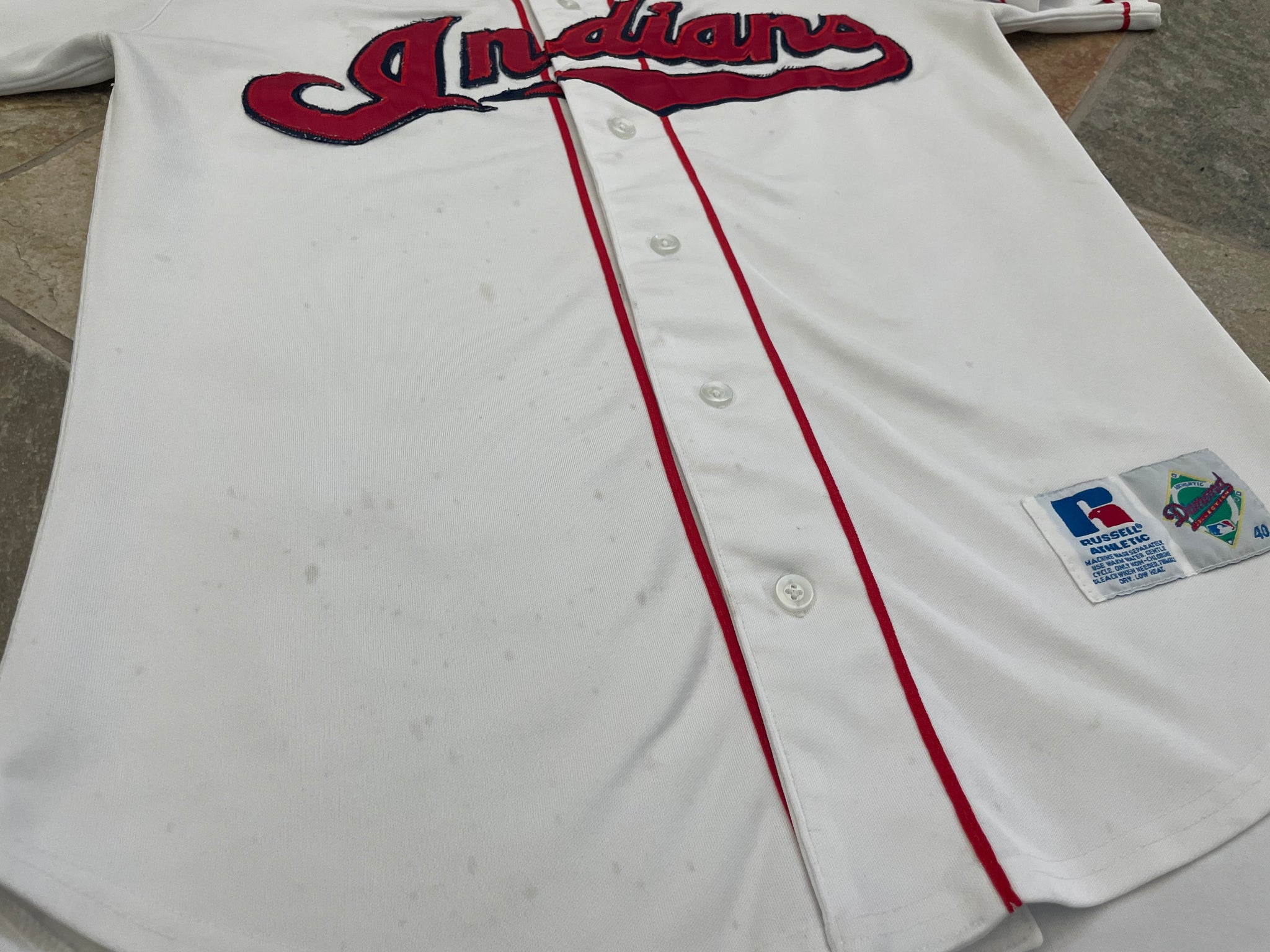 Cleveland Indians Authentic On-Field Vintage Russell Diamond Collection  Jersey