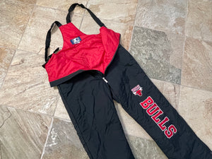 Vintage Chicago Bulls Starter Ski Bib Overalls Basketball Pants, Size Large