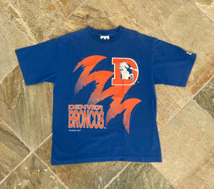 Vintage Denver Broncos Logo Athletic Sharktooth Football Tshirt, Size Large