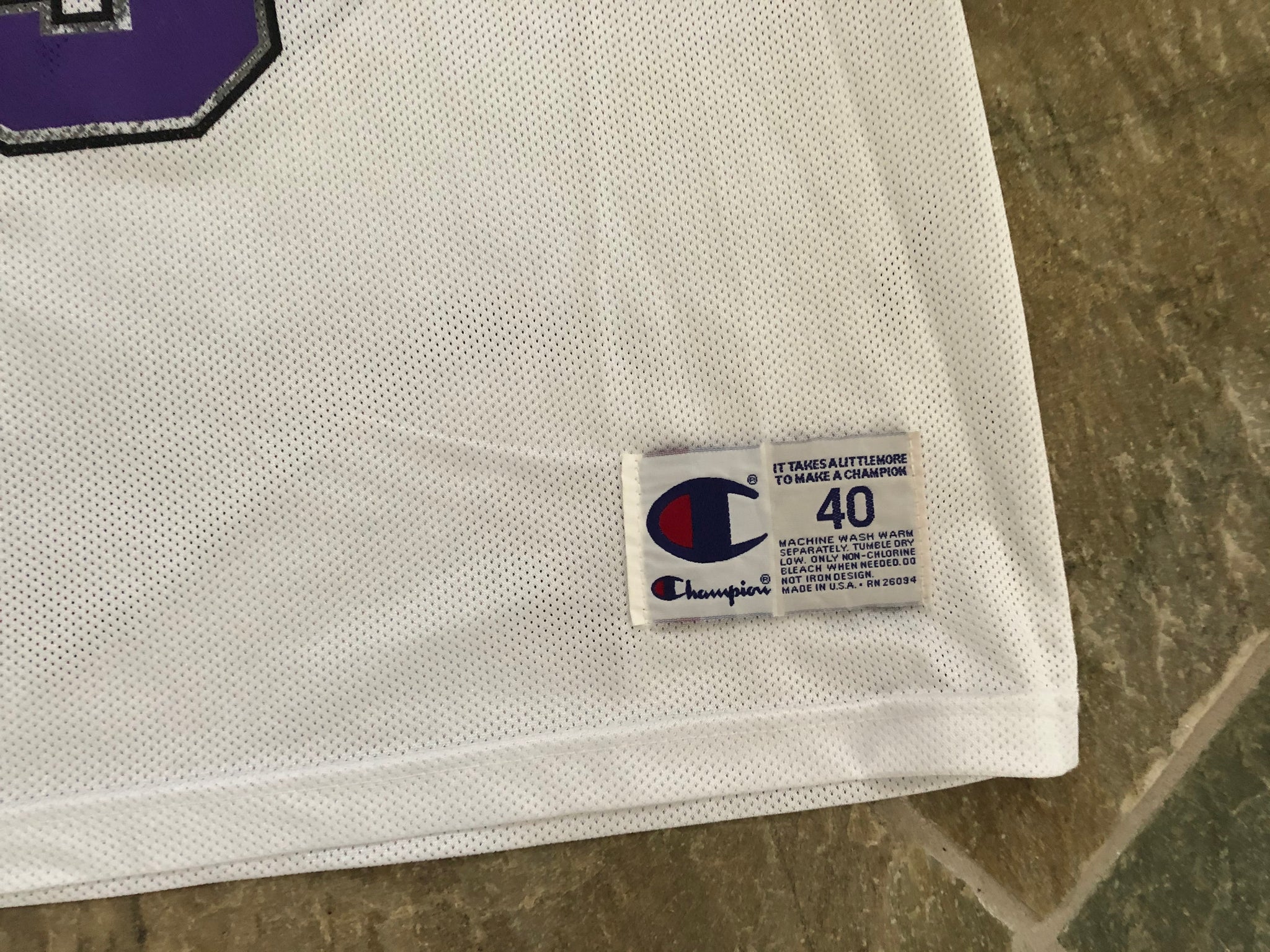 1995-97 SACRAMENTO KINGS EDNEY #5 CHAMPION JERSEY (HOME) M