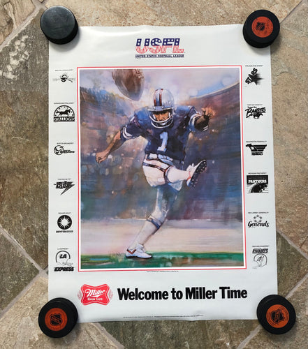 Vintage USFL Miller Light Team Football Poster