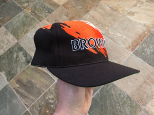 Vintage Cleveland Browns Logo Athletic Splash Snapback Football Hat