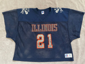 Vintage Illinois Fighting Illini Game Used Lacrosse Jersey, Size XL ###