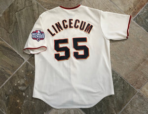 San Francisco Giants Tim Lincecum World Series Majestic Baseball Jersey, Size Large