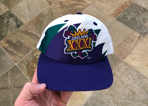Vintage Super Bowl XXXI Logo 7 Double Sharktooth Snapback Football Hat