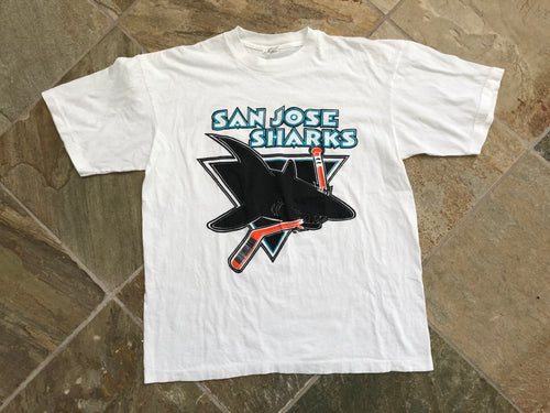 Vintage San Jose Sharks Big Logo Hockey Tshirt, Size XL