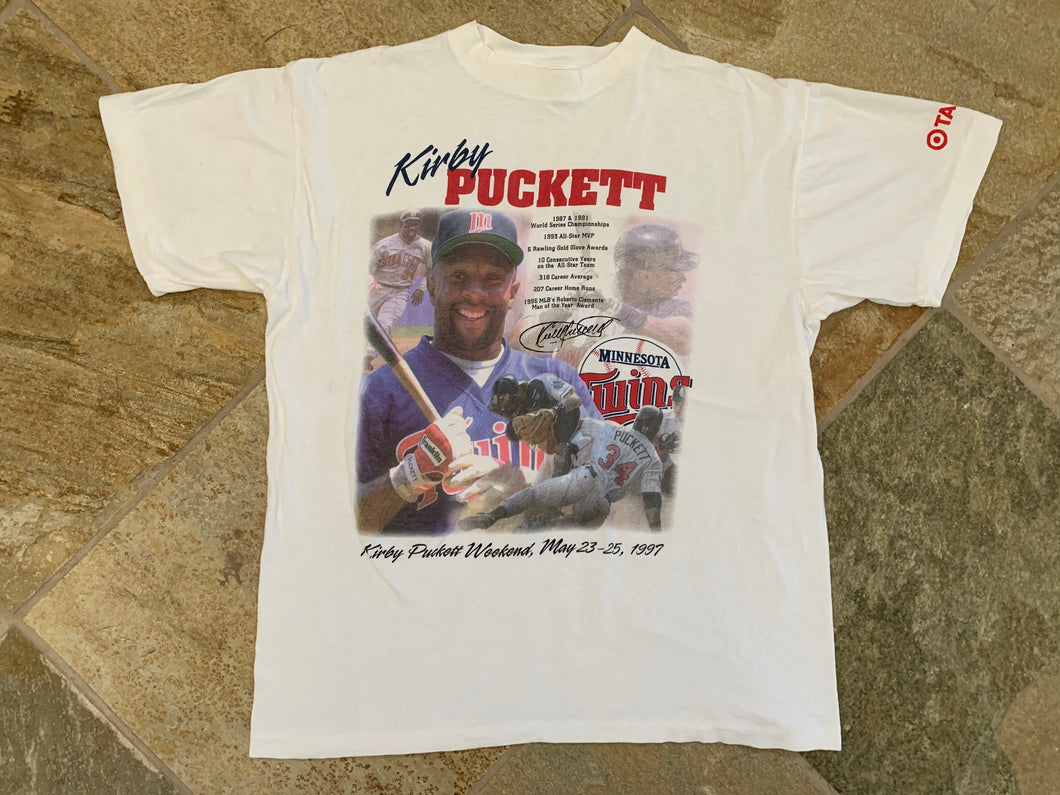 Vintage Minnesota Twins Kirby Puckett Baseball Tshirt, Size Large
