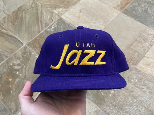 Vintage Utah Jazz Sports Specialties Script Snapback Basketball Hat