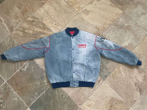 Vintage New York Giants Starter Stone Wash Football Jacket, Size Large