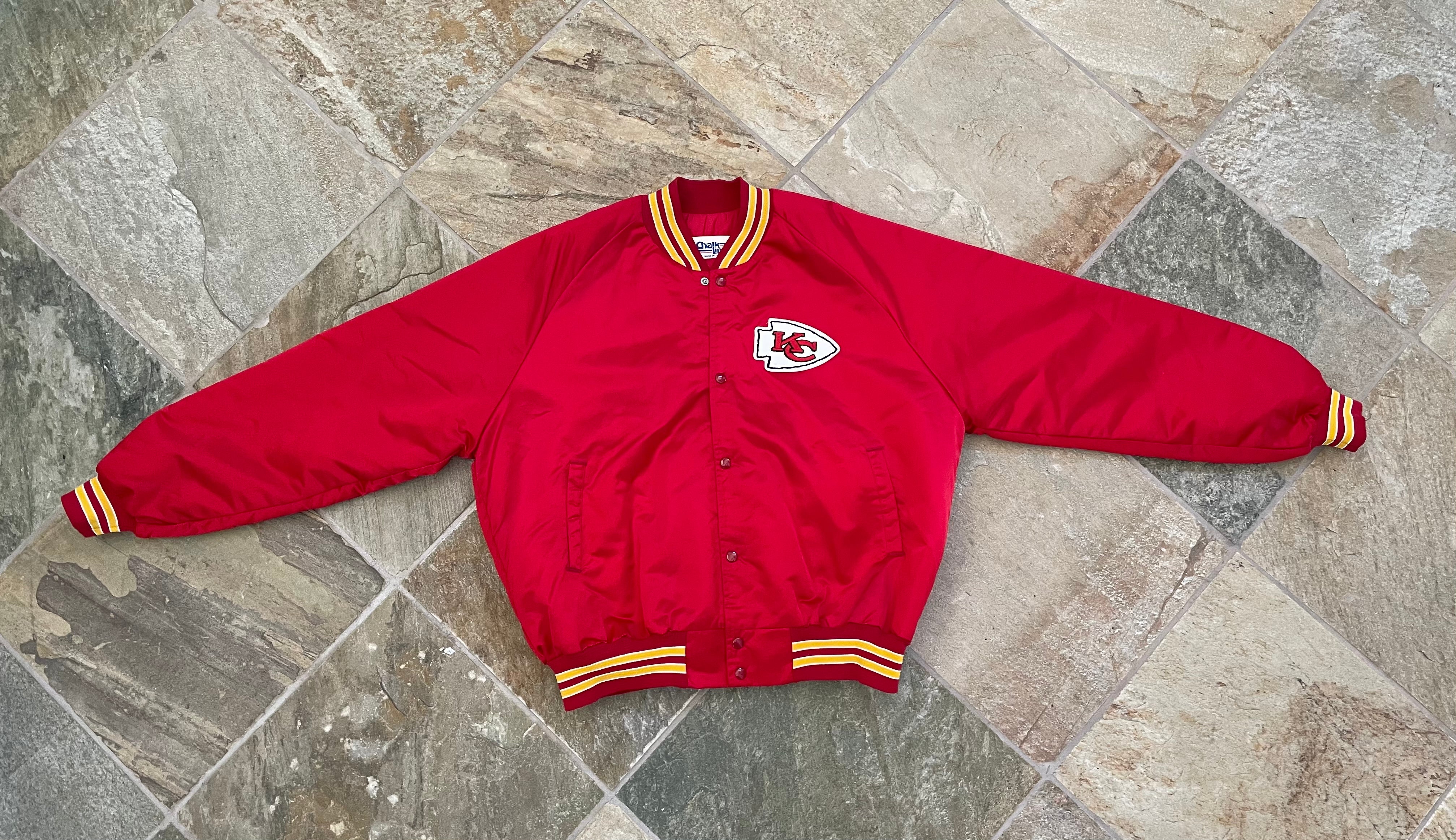 Vintage Chalk Line Red Full Zip Snap Button Kansas City Chiefs Bomber -  Shop Thrift KC