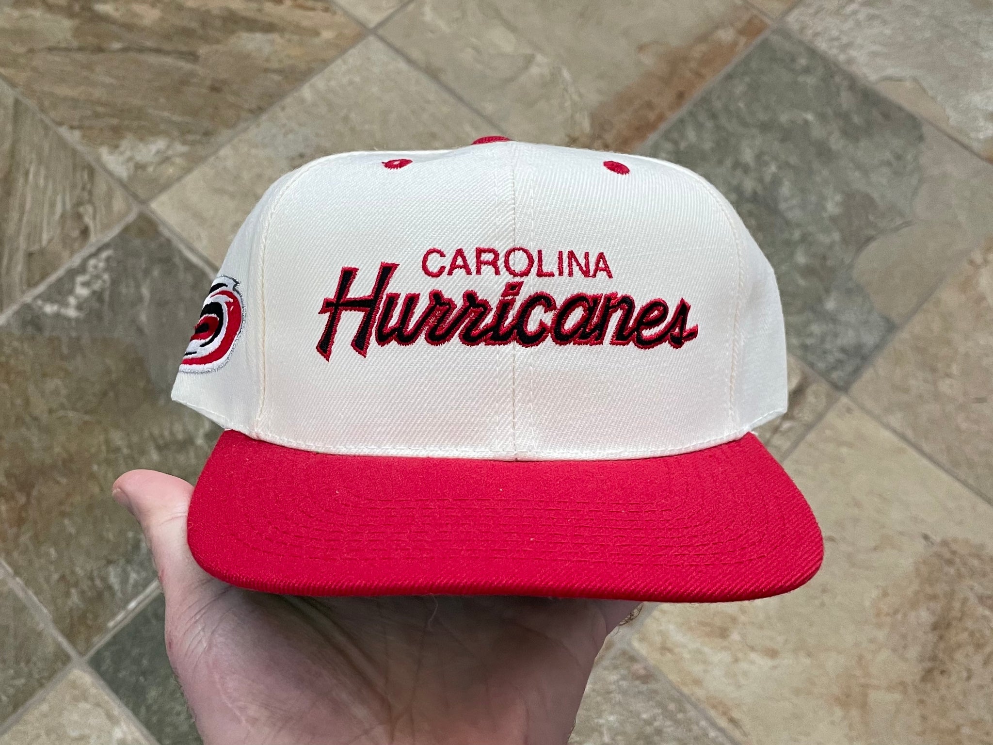 Carolina Hurricanes Snapback Wool Hat Vintage Plain Logo Red 