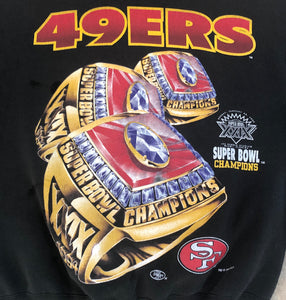 Vintage San Francisco 49ers Super Bowl Rings Football Sweatshirt, Size XL