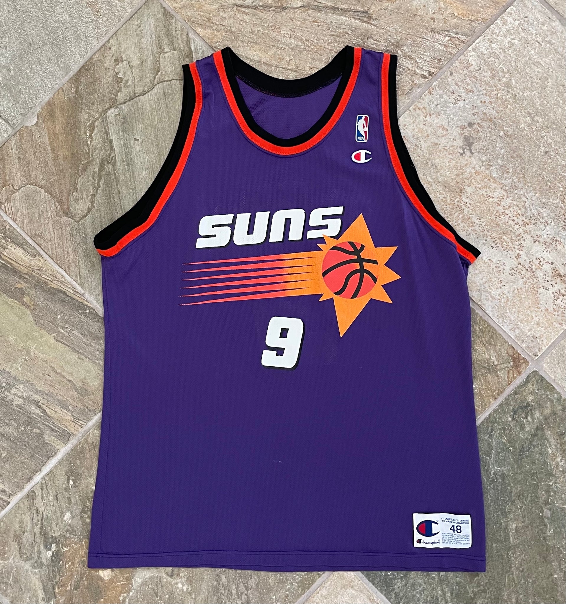 Phoenix Suns vintage shorts champion NBA basketball 90s black orange size  XL