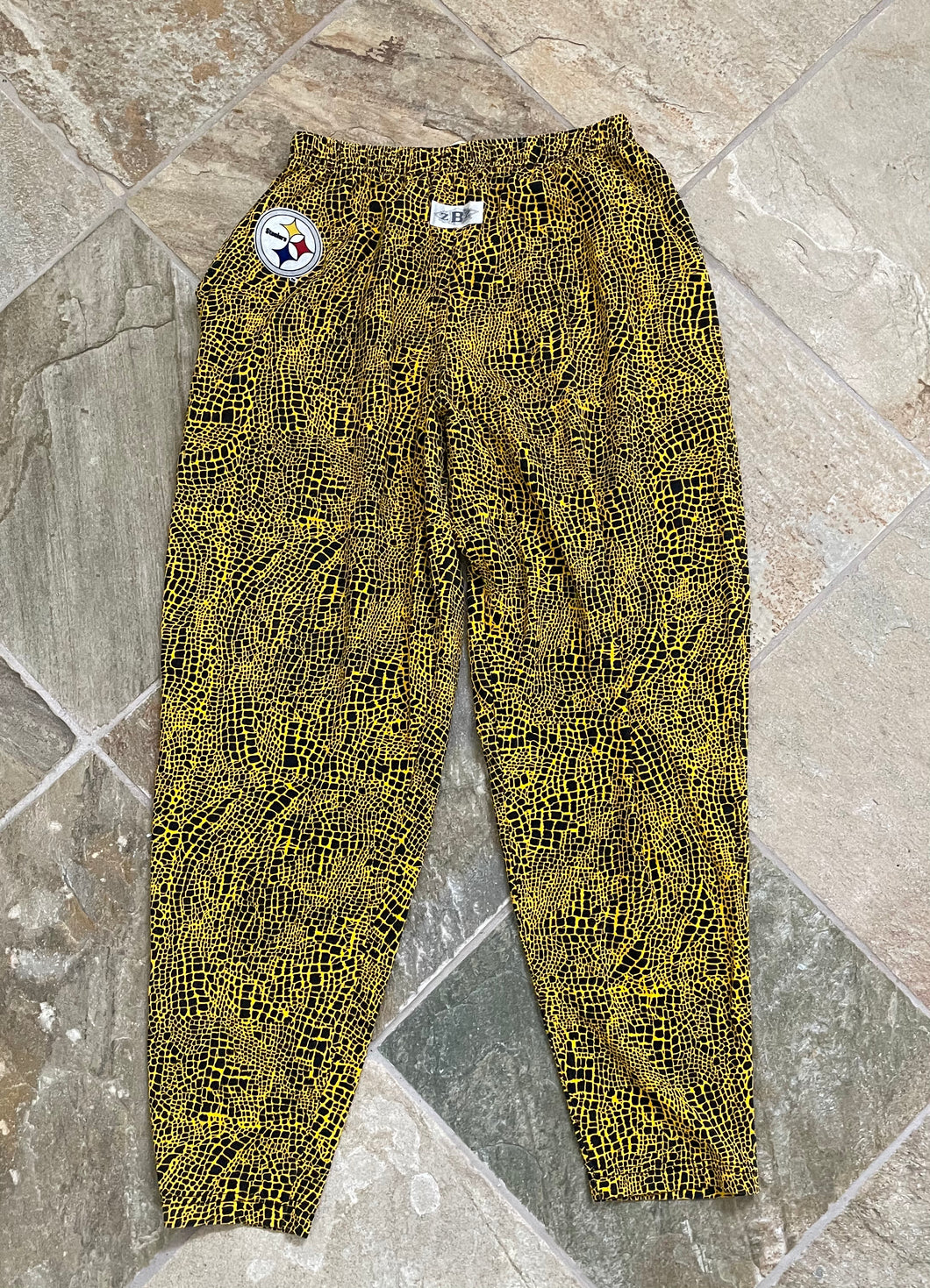 Vintage Pittsburgh Steelers Zubaz ZBZ Football Pants, Size Large