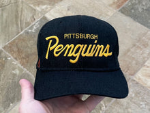 Load image into Gallery viewer, Vintage Pittsburgh Penguins Sports Specialties Script Snapback Hockey Hat