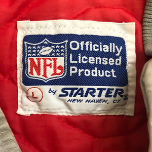 Vintage Atlanta Falcons Starter Silver Satin Football Jacket, Size Large