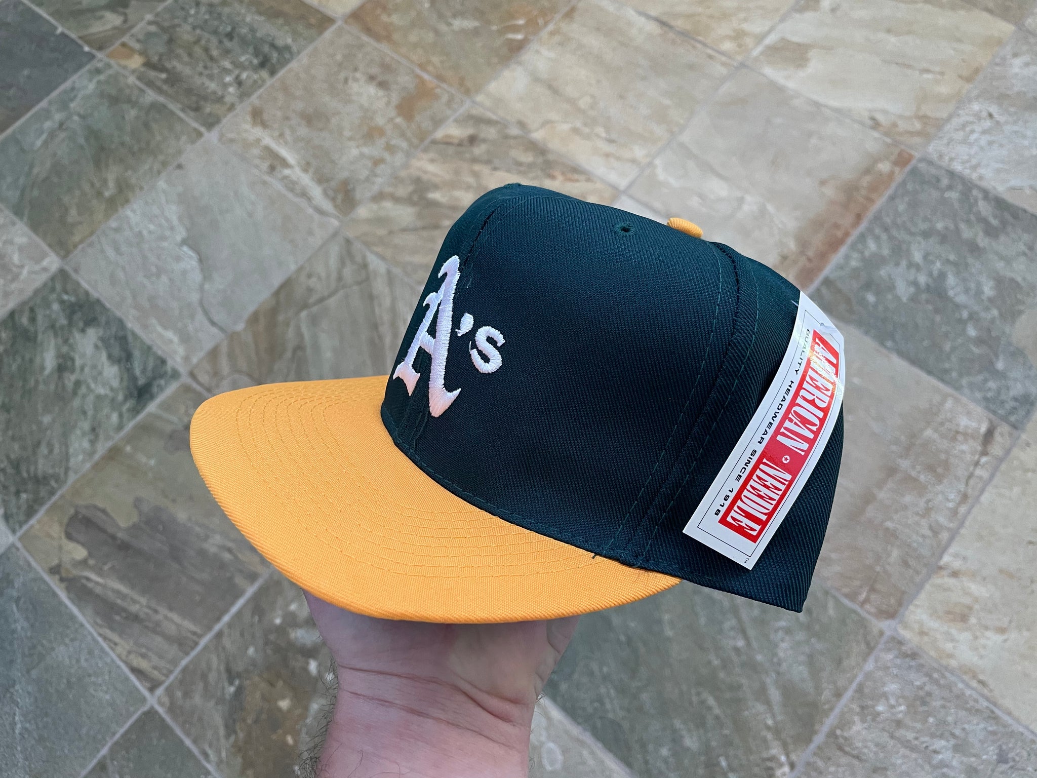 Vintage 1988 American Needle Oakland Athletics Plain Logo Snapback Hat MLB