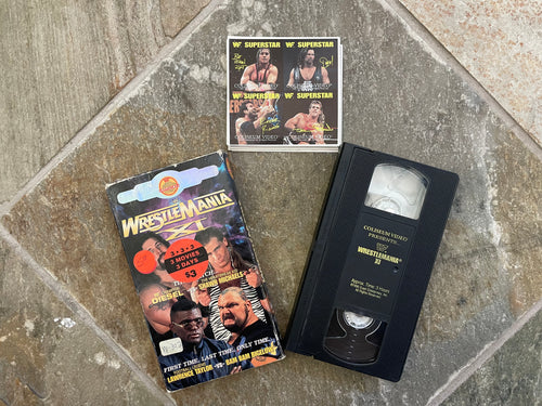 Vintage WWF WWE Wrestlemania XI VHS Tape, Stickers ###