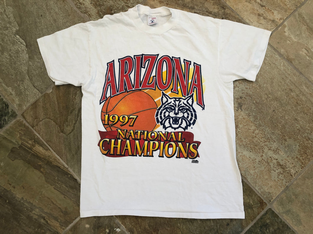 Vintage Arizona Wildcats 1997 College Basketball Tshirt, Size Large