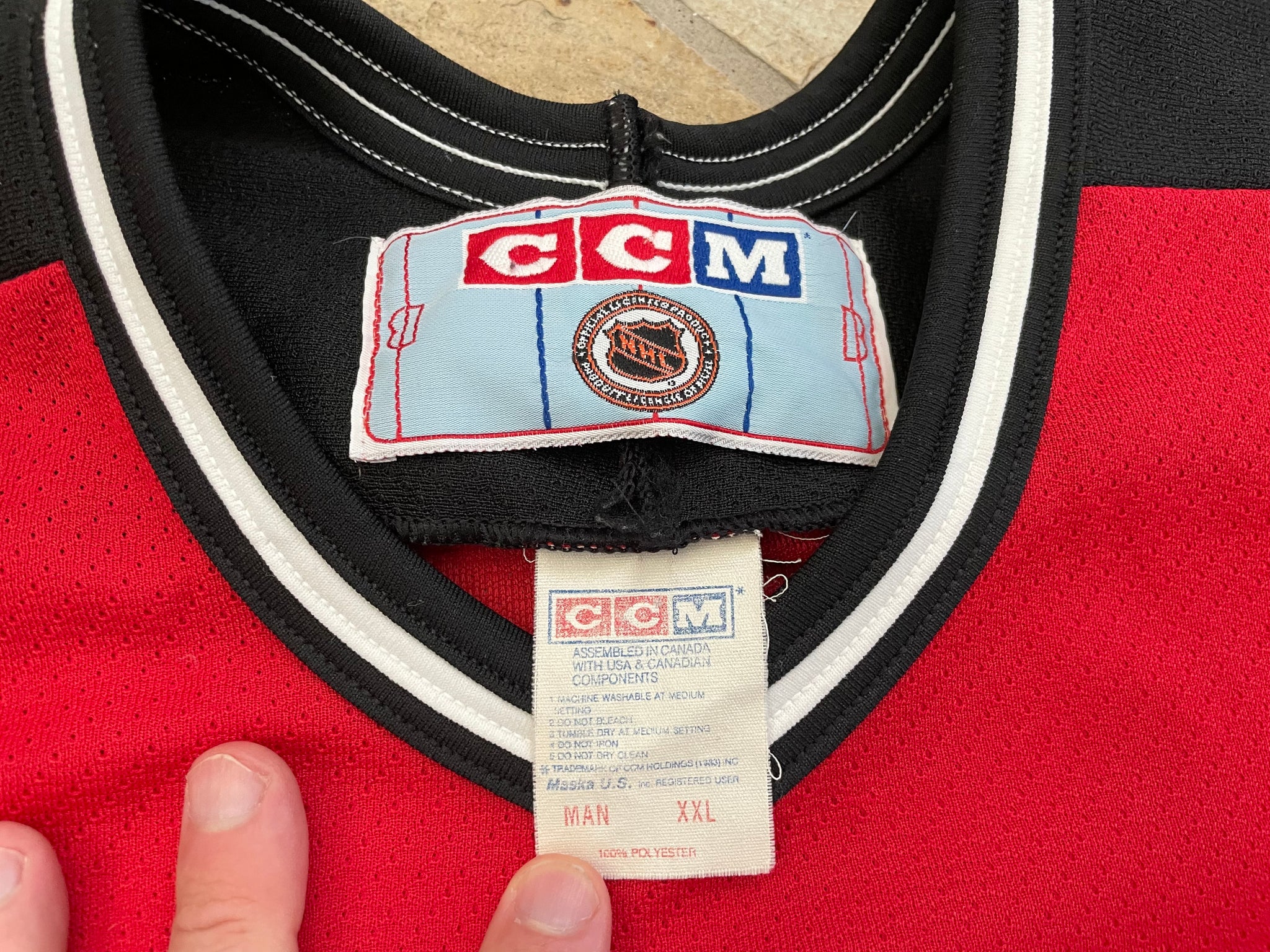 Vintage Columbus Cottonmouths CHL CCM Hockey Jersey, Size XXL