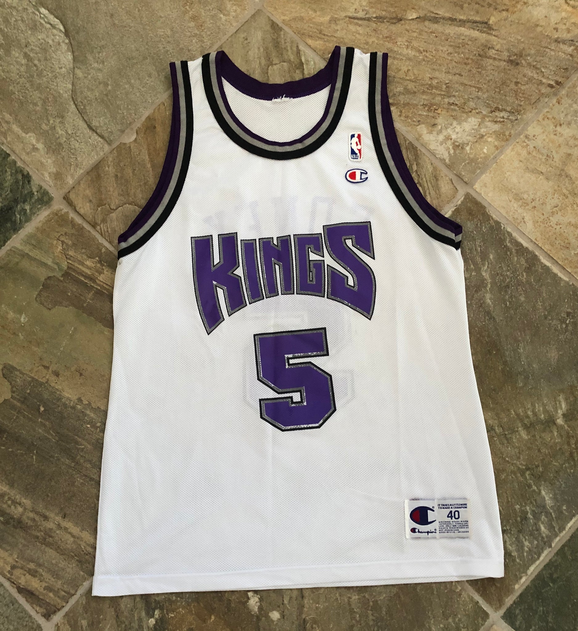 Vintage Sacramento Kings Tyus Edney Champion Basketball Jersey