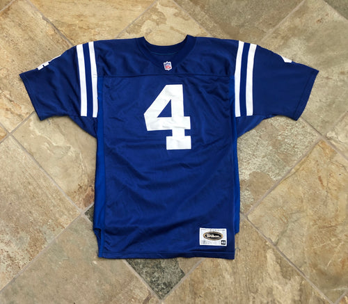 Vintage Indianapolis Colts Jim Harbaugh Wilson Autographed Authentic Football Jersey, Size 48