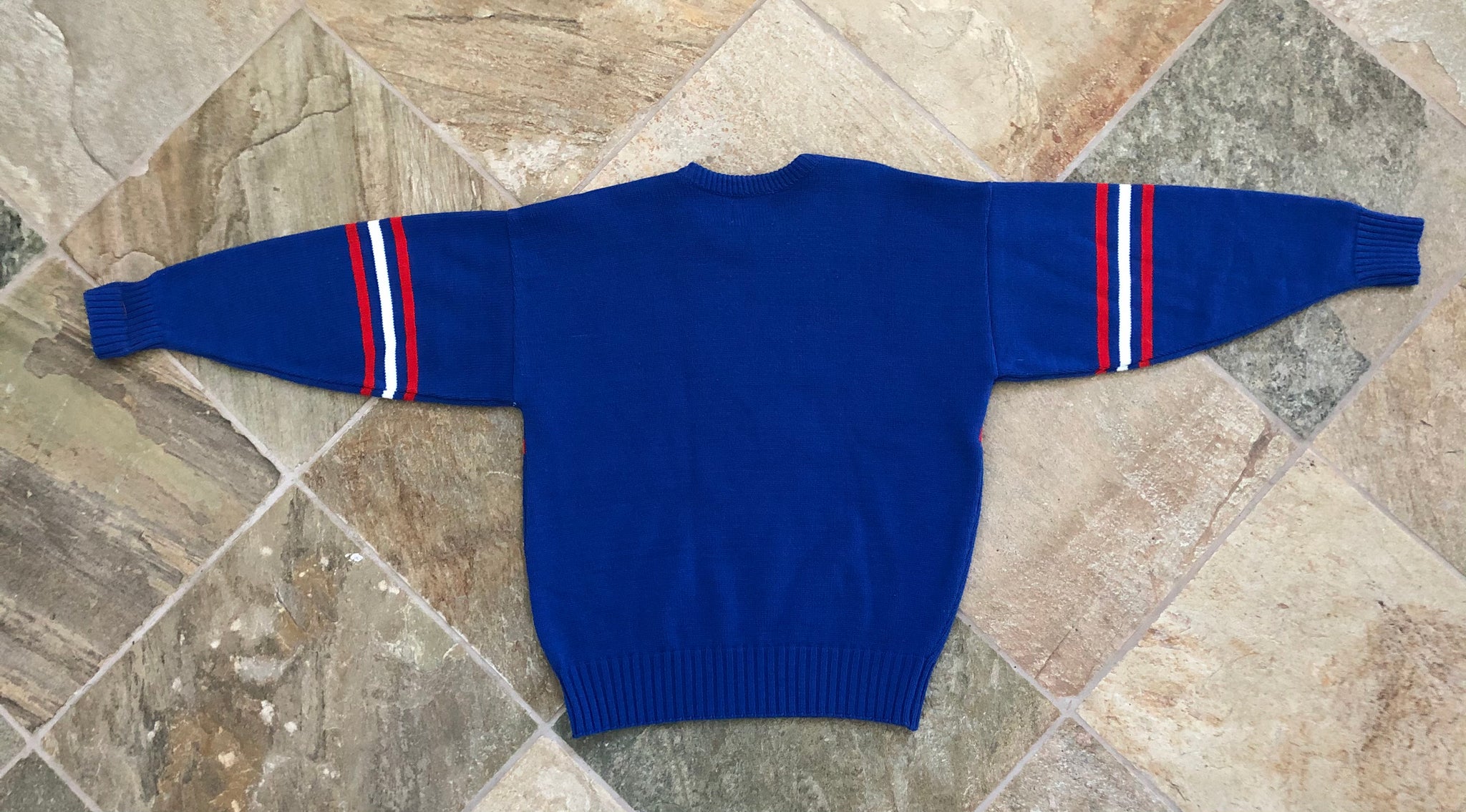 Vintage Cliff Engle Buffalo Bills Blue Coach's Sweater 