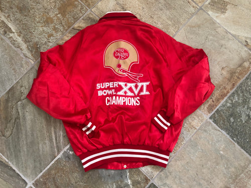 Vintage San Francisco 49ers Super Bowl XVI Champions Satin Football Jacket, Size XL
