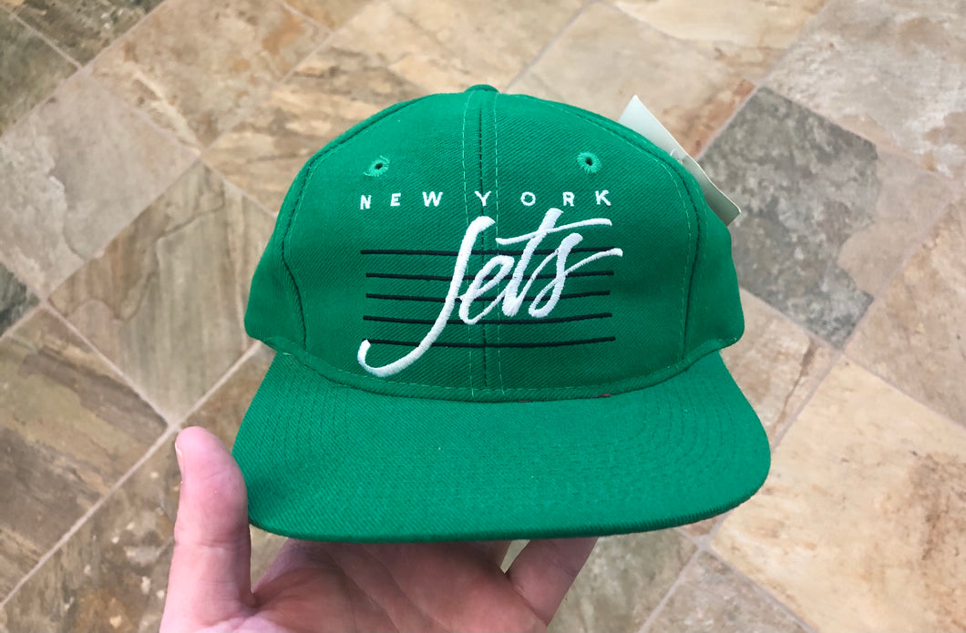 Vintage 90's New York Jets Made in USA AJD Deadstock Snapback Hat