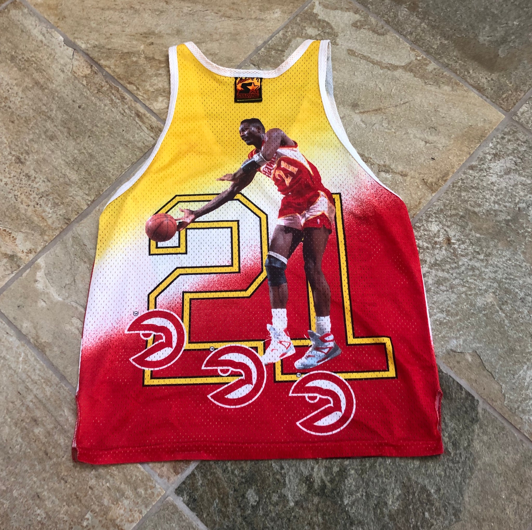 Vintage Adidas NBA 1985-86 Atlanta Hawks Dominique Wilkins #21 Jersey Size  2XL.
