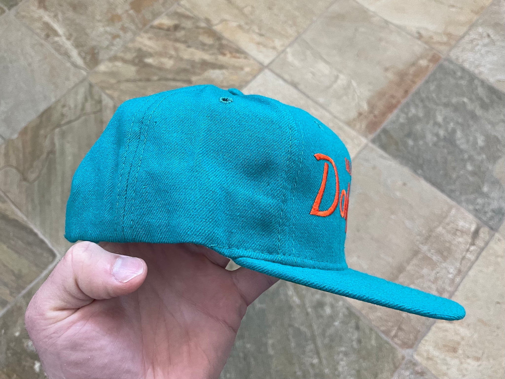 Vintage 90’s Miami Dolphins Wool Script Sports Specialties SnapBack Hat Cap  NFL