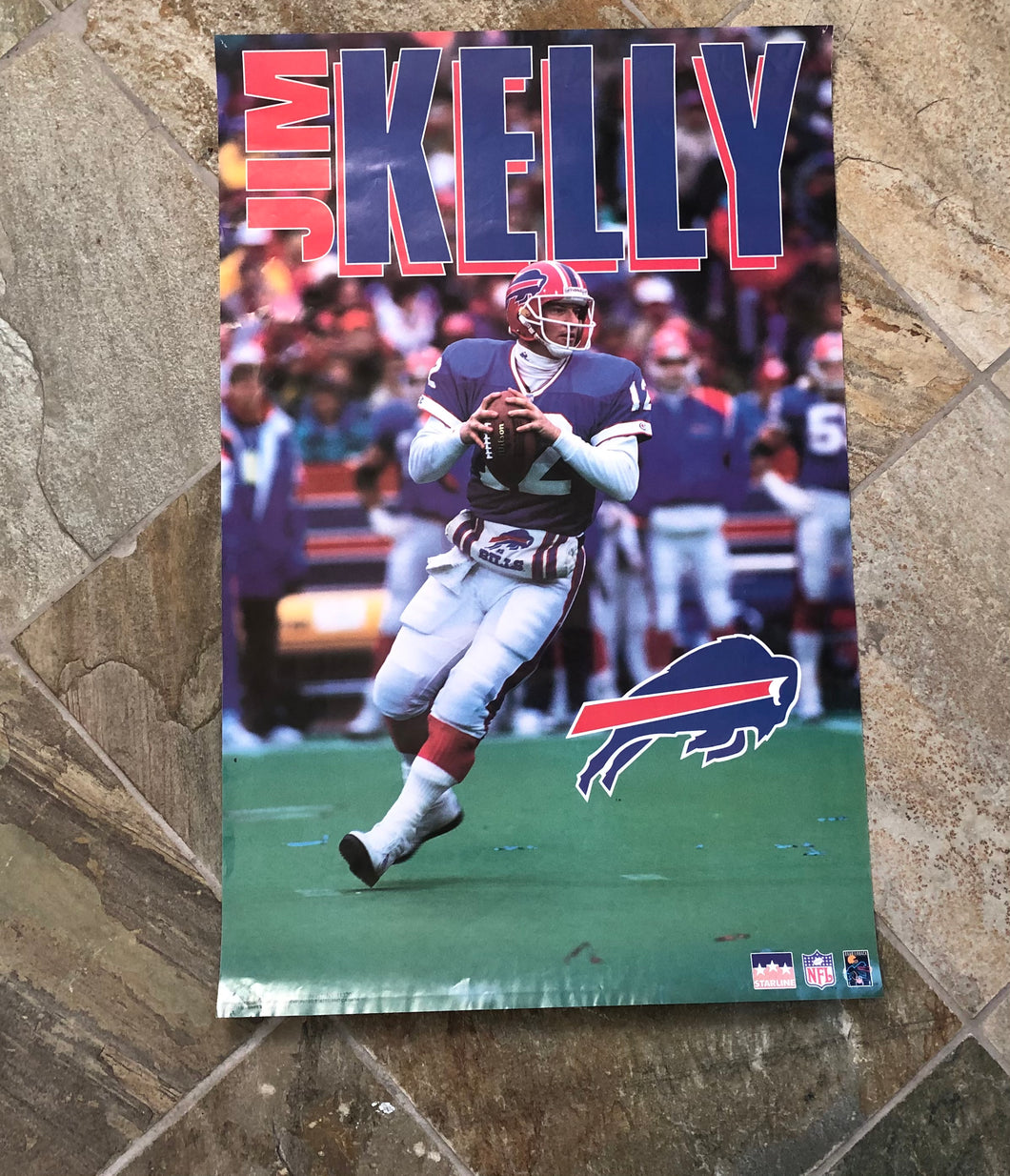 JIM KELLY BUFFALO BILLS VINTAGE 1990'S CHAMPION JERSEY YOUTH LARGE