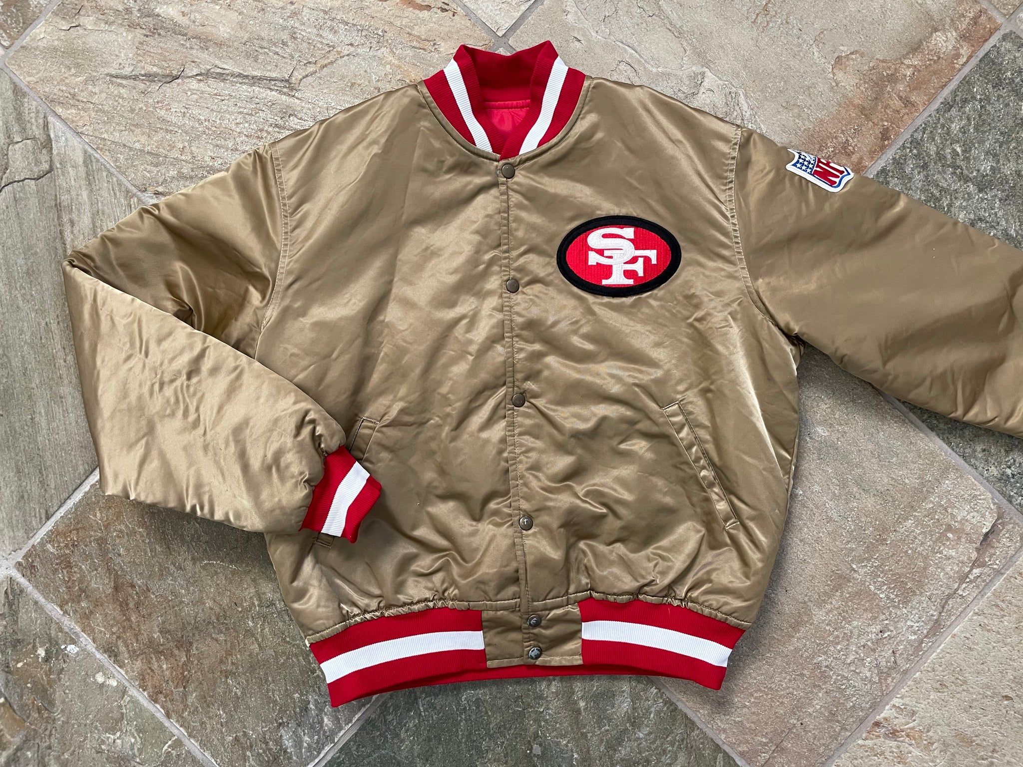 Vintage 80s San Francisco 49ers Jacket Mens L NFL Red Starter Satin  Football