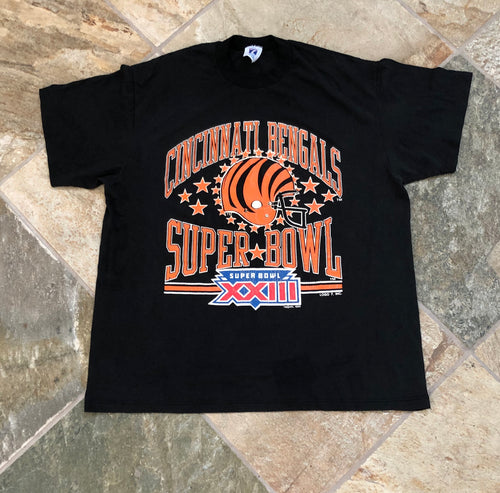 Vintage Cincinnati Bengals Logo 7 Super Bowl XXII Football Tshirt, Size XL