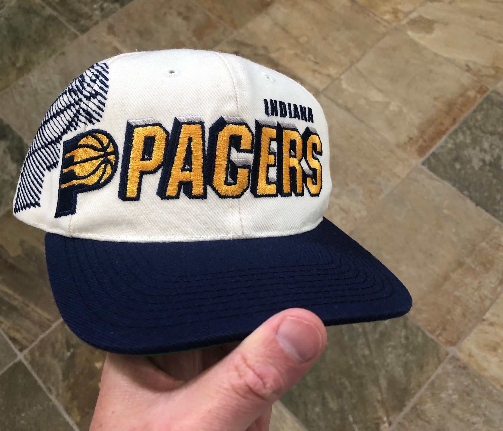 Vintage Indiana Pacers Snapback Hat Basketball Back Script 