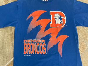 Vintage Denver Broncos Logo Athletic Sharktooth Football Tshirt, Size Large