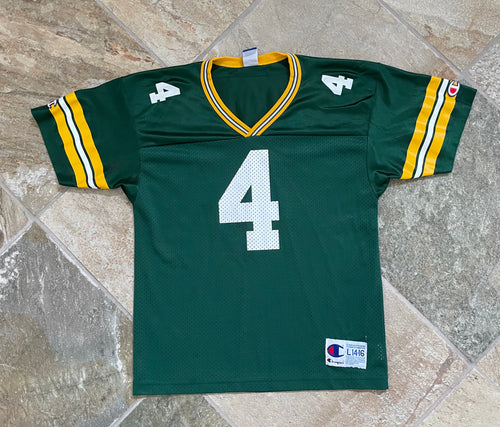 Vintage Green Bay Packers Brett Favre Champion Football Jersey, Size Youth Large, 14-16