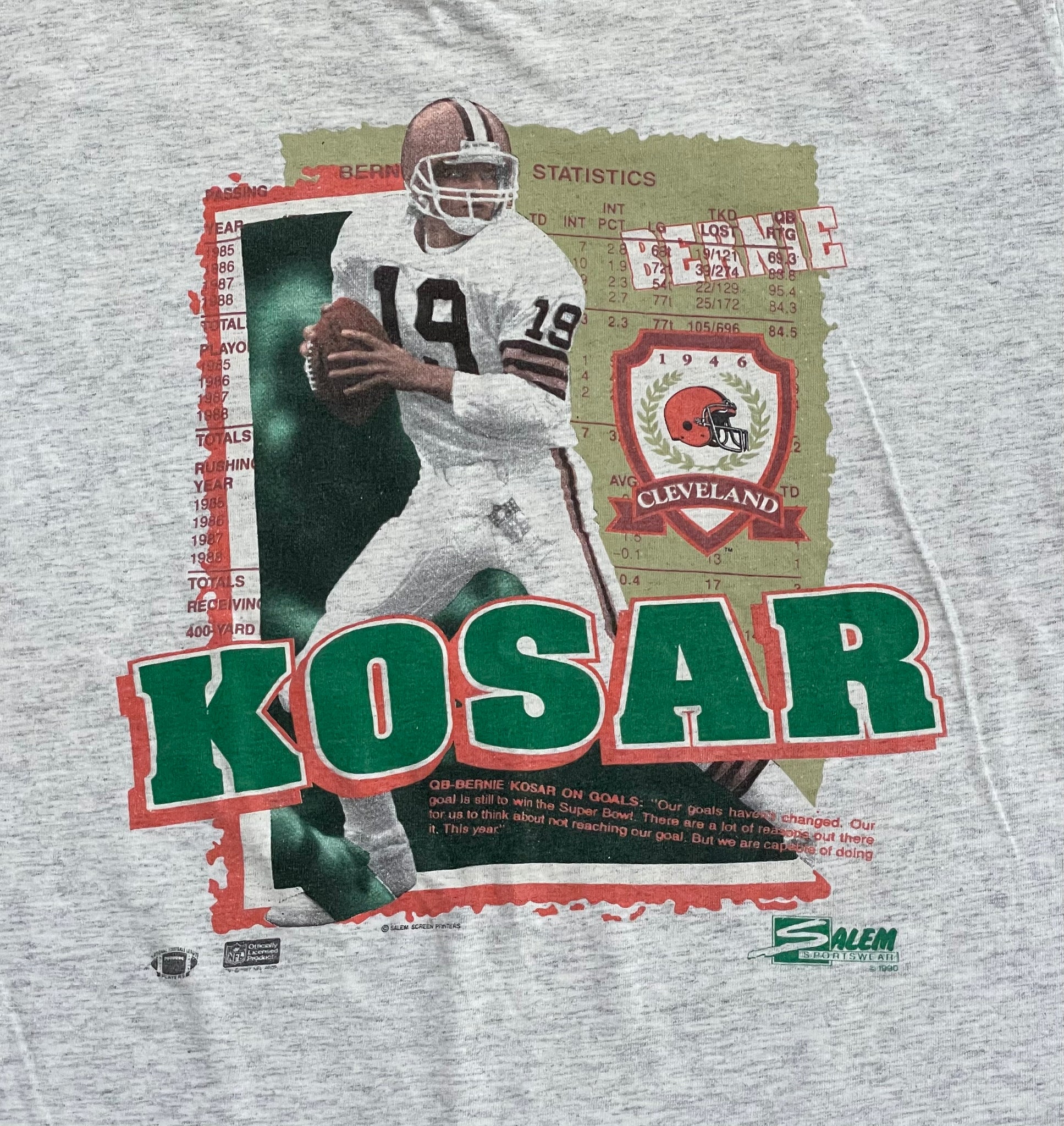 Bernie Kosar Retro Football Caricature T Shirt