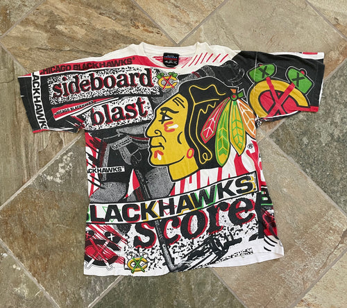 Vintage Chicago Blackhawks Magic Johnson Hockey Tshirt, Size Large