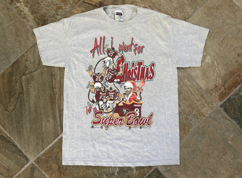 Vintage San Francisco 49ers Christmas Football Tshirt, Size Large