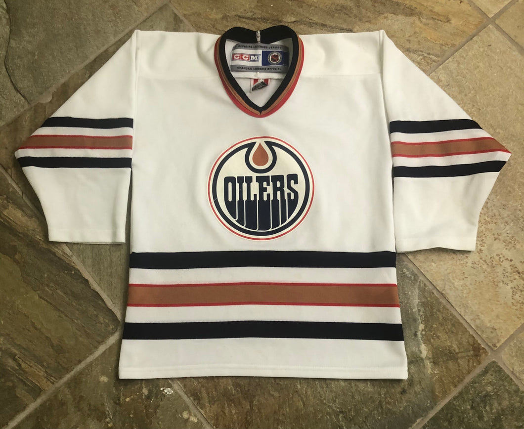 Vintage Edmonton Oilers CCM Hockey Jersey, Size Youth Small/Medium