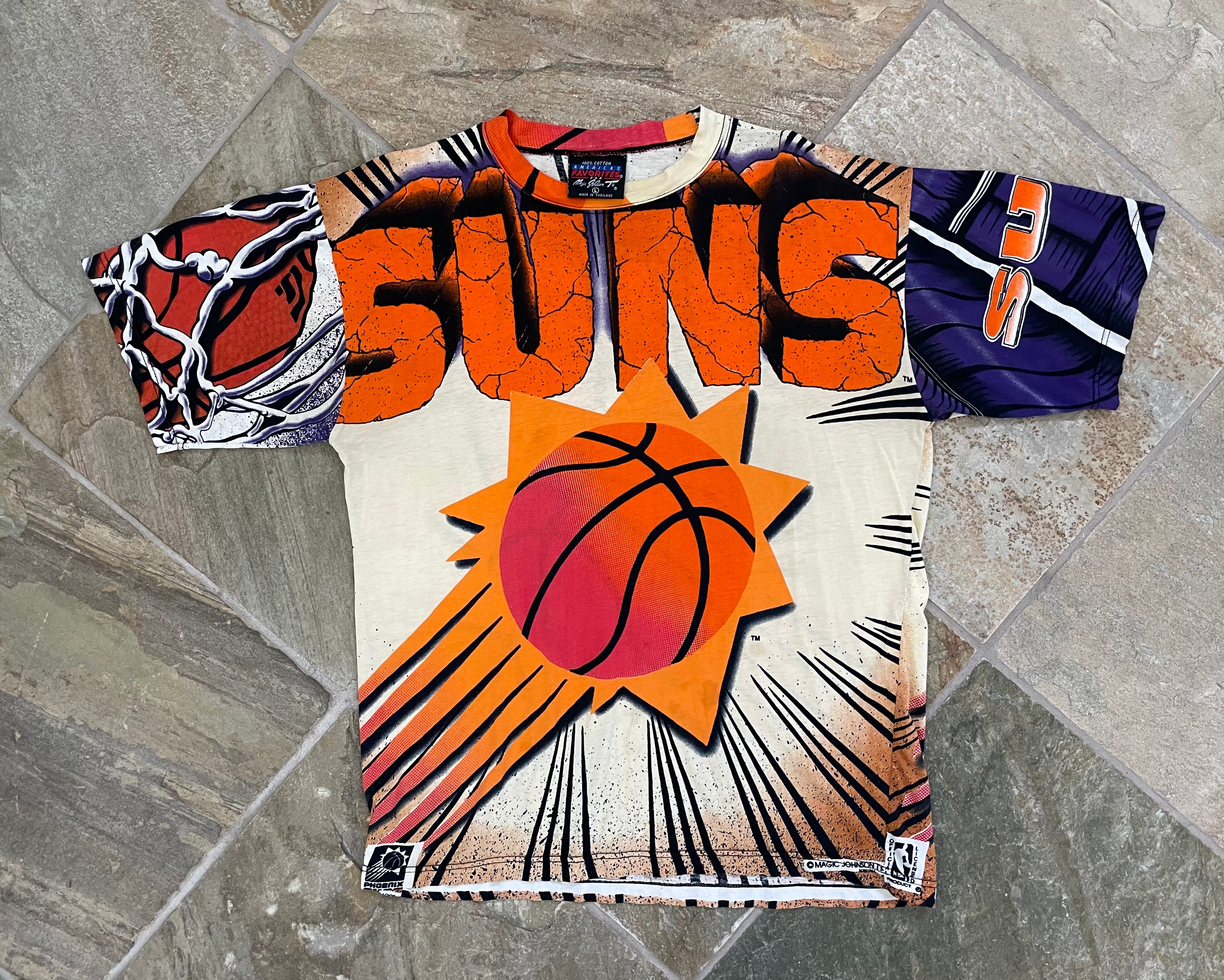 Vintage Phoenix Suns Magic Johnson Basketball Tshirt, Size Large