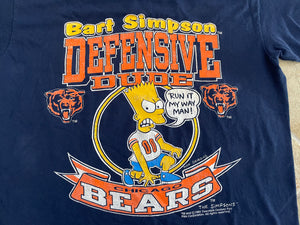 Vintage Chicago Bears Bart Simpson Logo 7 Football Tshirt, Size XL