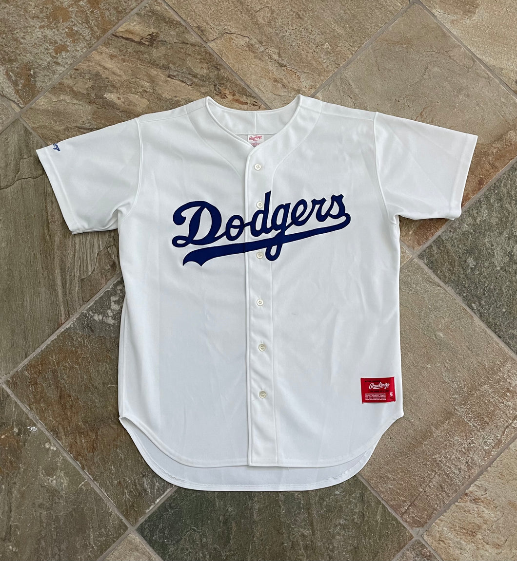 RARE! AUTHENTIC VINTAGE LA DODGERS SAND KNIT JERSEY 90S GREY 46 LARGE  RAWLINGS