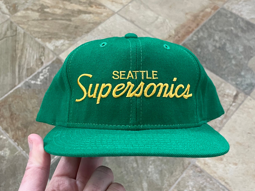 Vintage Seattle SuperSonics Sports Specialties Script Snapback Basketball Hat