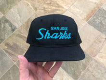 Load image into Gallery viewer, Vintage San Jose Sharks Sports Specialties Script SnapBack Hockey Hat