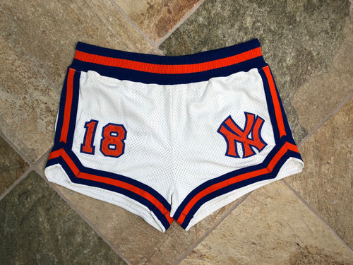 Vintage New York Knicks Game Worn Ernie Grunfeld Sand Knit Basketball Shorts