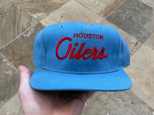 Vintage Houston Oilers Sports Specialties Script Snapback Football Hat